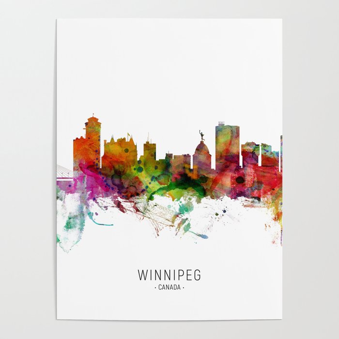 Winnipeg Canada Skyline Poster
