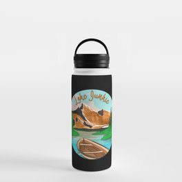 Lake Junkies Canoe Graphic Design Water Bottle