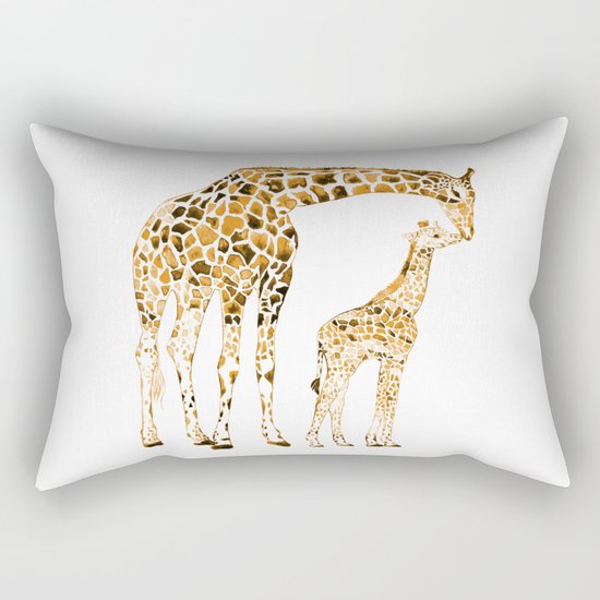 family girrafes, watercolor Rectangular Pillow