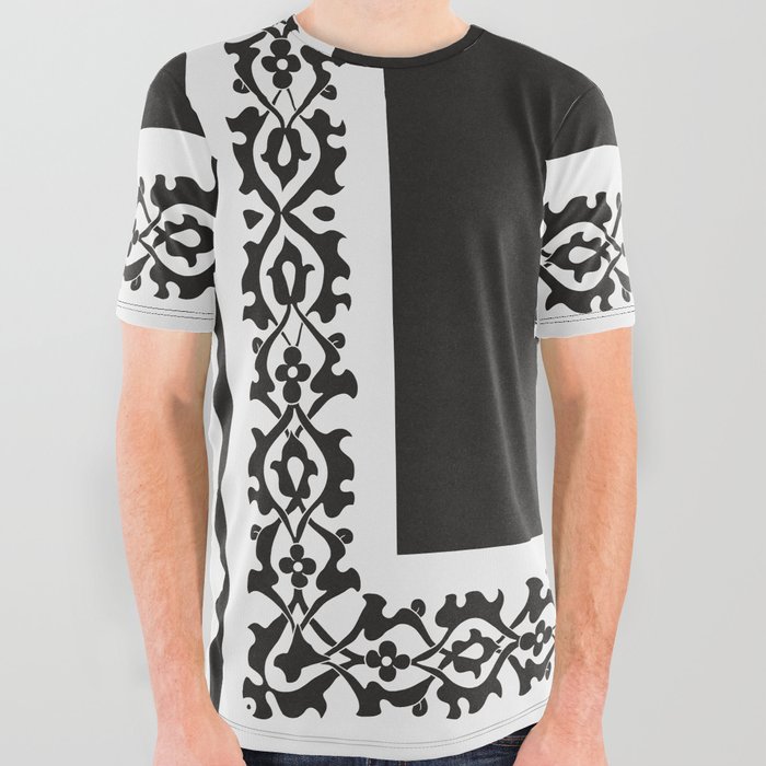 Oriental rug black and white All Over Graphic Tee