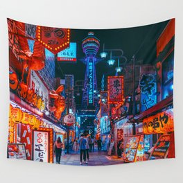 Osaka City Anime Scenes  Wall Tapestry