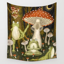 mushroom forest yoga Wall Tapestry