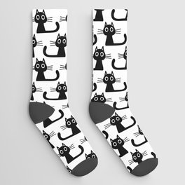 Quirky Black Kitty Cat Socks