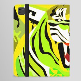 yellow light tiger ecopop in zodiac bengal wallpaper art  iPad Folio Case