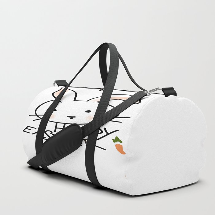 Bunny Happy Easter With Carrot Duffle Bag