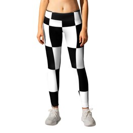 Black and White Checkerboard Print Leggings | Background, White, Black, Checkers, Cool, Graphicdesign, Pattern, Square, Checkerboard, Black And White 