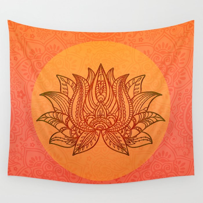 Lotus Flower of Life Meditation  Art Wall Tapestry
