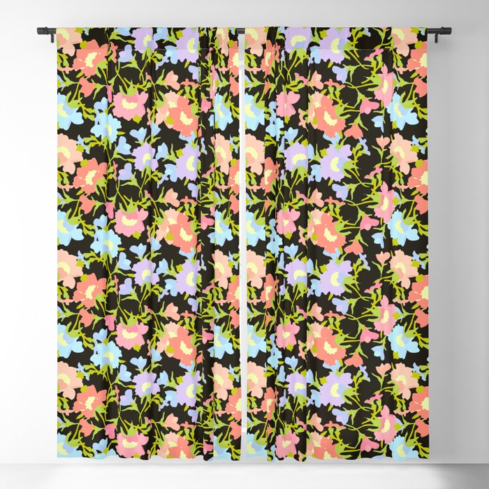 bright green and black evening primrose flower meaning youth and renewal Blackout Curtain
