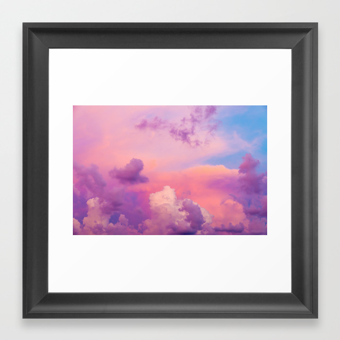 Pink Purple Clouds Framed Art Print By Newburydesigns Society6