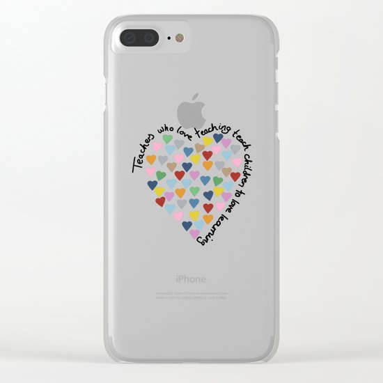 Hearts Heart Teacher Clear iPhone Case