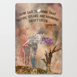 Listen to Nature, Victor Hugo Quote, Typography, Environmentalist Art, Tree Love  Cutting Board