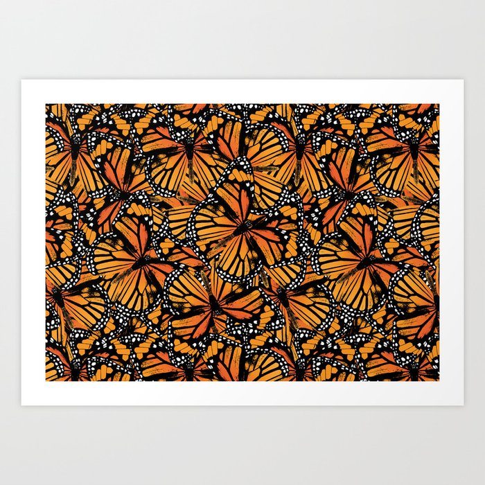 Monarch Butterflies Pattern | Butterfly Pattern | Art Print