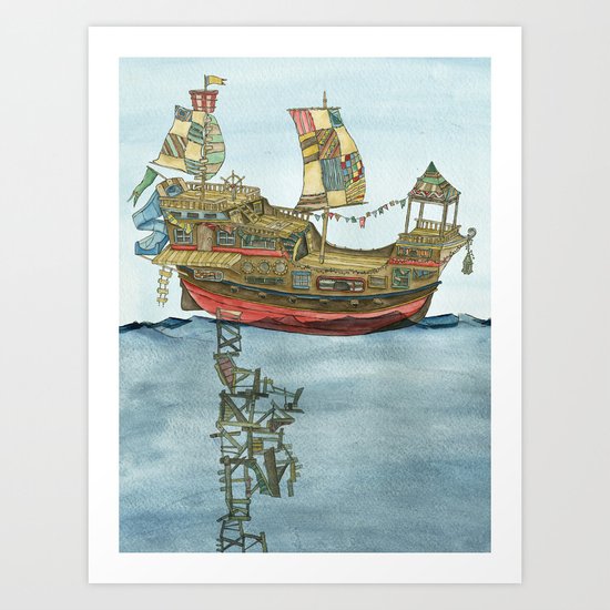 Pirate Ship Print Art Print