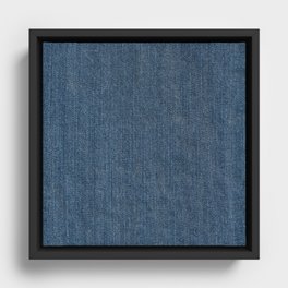 Blue Denim Texture Framed Canvas