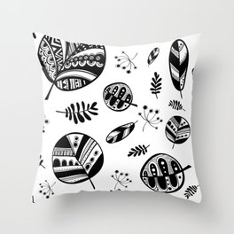 Graphical fall of the leaves Throw Pillow