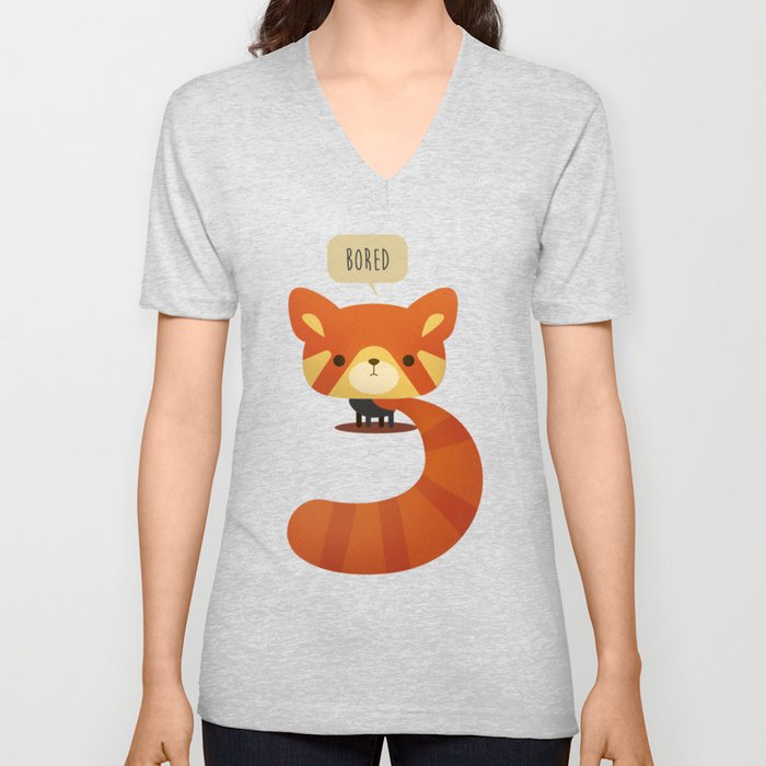 Little Furry Friends - Red Panda V Neck T Shirt