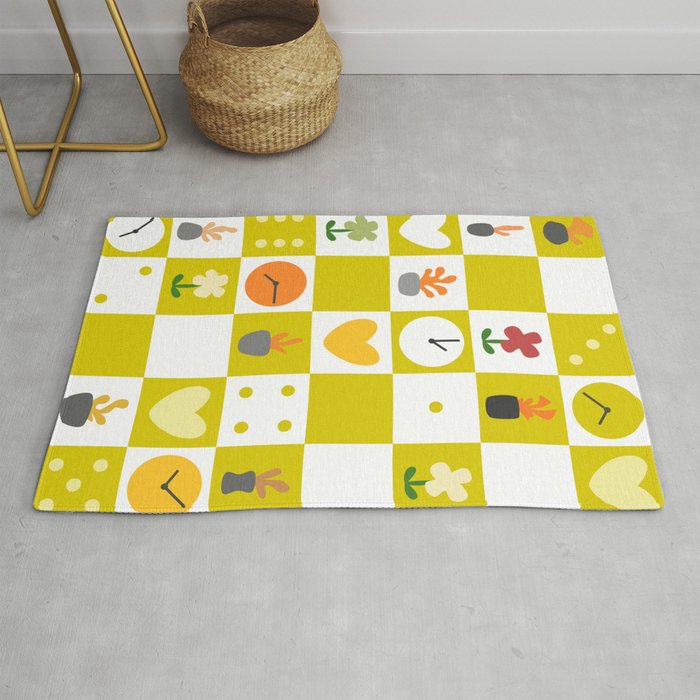 Color object checkerboard collection 2 Rug