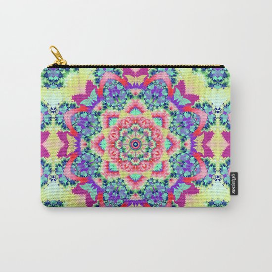 Whimsical floral kaleidoscope with butterflies Carry-All Pouch