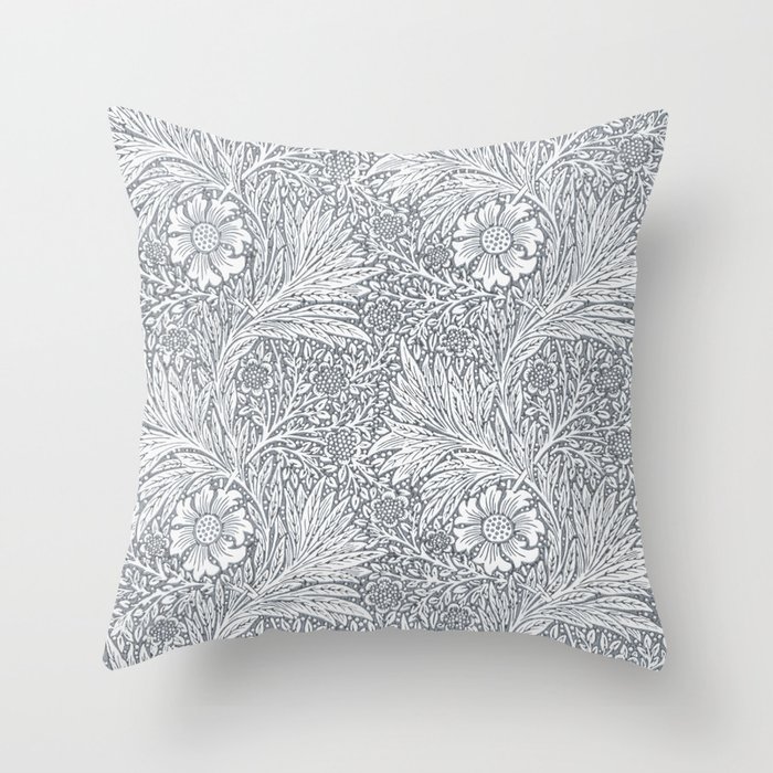 Botanical Floral Marigold - William Morris  Throw Pillow