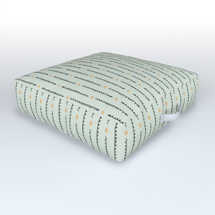 Modern Graphic Doodle Stripe Outdoor Floor Cushion