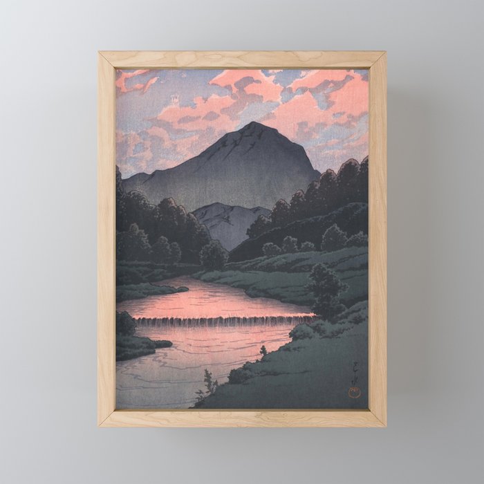 Hasui Kawase, Mount Kamagadake, Hida At Dusk - Vintage Japanese Woodblock Print Art Framed Mini Art Print