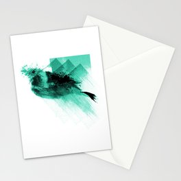 Splatter Bird Blue Stationery Cards