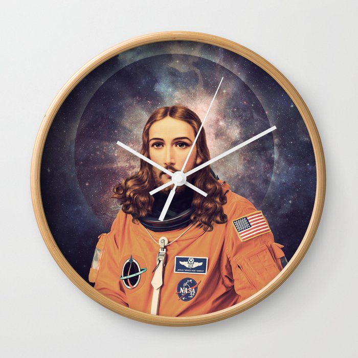 Jesus "Space Age" Christ - A Holy Astronaut Wall Clock