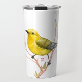 Prothonotary warbler watercolor Travel Mug