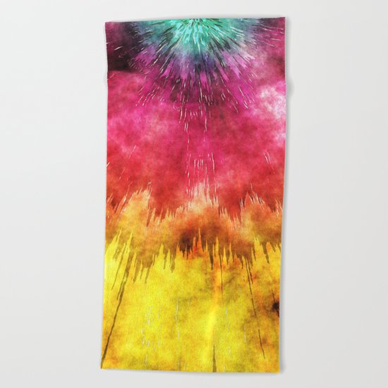 Colorful Textured Tie Dye Beach Towel