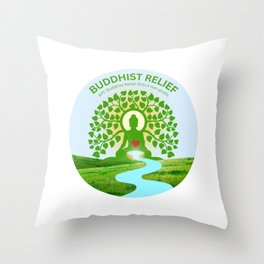 Buddhist Relief Throw Pillow