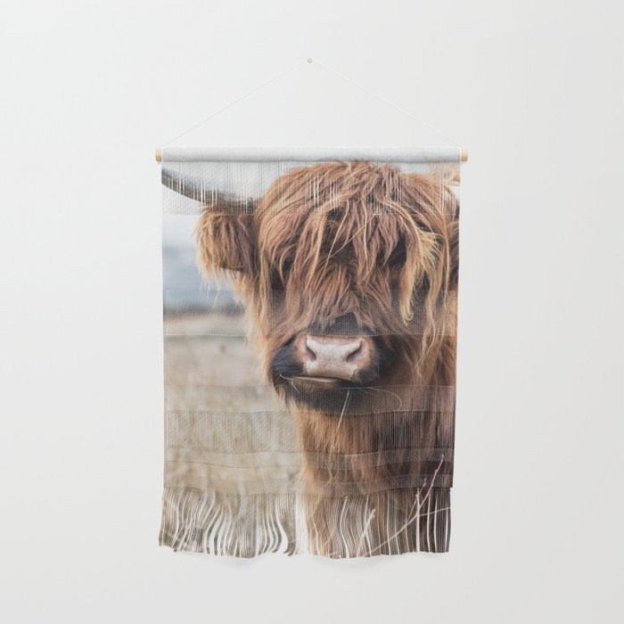 Highland Cow Landscape Wall Hanging