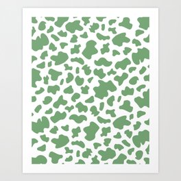 Cow Print in Forest Green Art Print