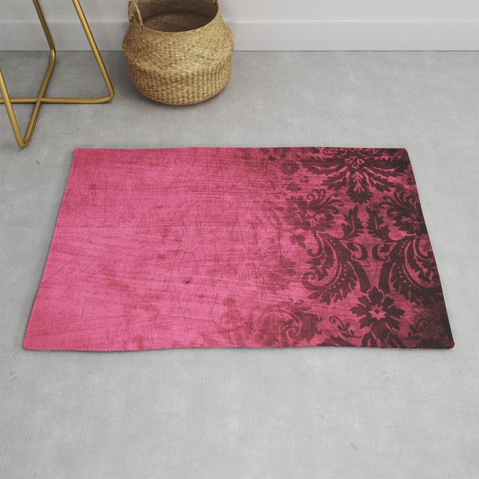 Pink damask Rug by cafelab Society6