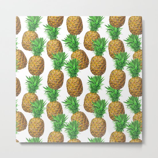 Seamless pattern with pineapples Metal Print