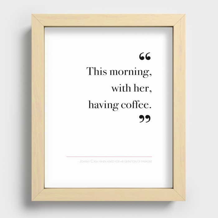 With her, having coffee Recessed Framed Print