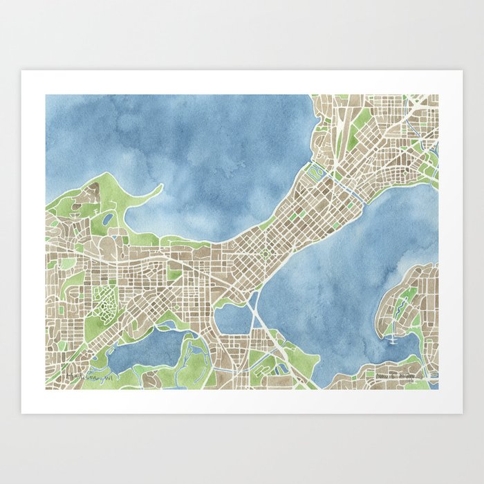 watercolor city map