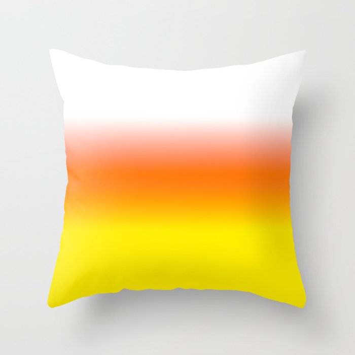 White Orange and Yellow Halloween Candy Corn Throw Pillow
