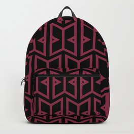 Black and Dark Pink Art Deco Shape Pattern Pairs DE 2022 Trending Color Scarlet Apple DEA146 Backpack