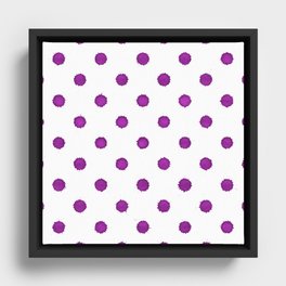 Polka Drops - bigger dots - purple Framed Canvas