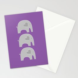 Purple Safari Elephant Stationery Cards