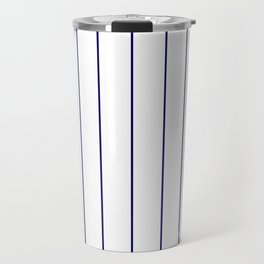 Simple Blue Stripes on White Background Travel Mug