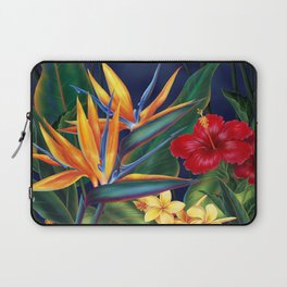Tropical Paradise Hawaiian Floral Illustration Laptop Sleeve