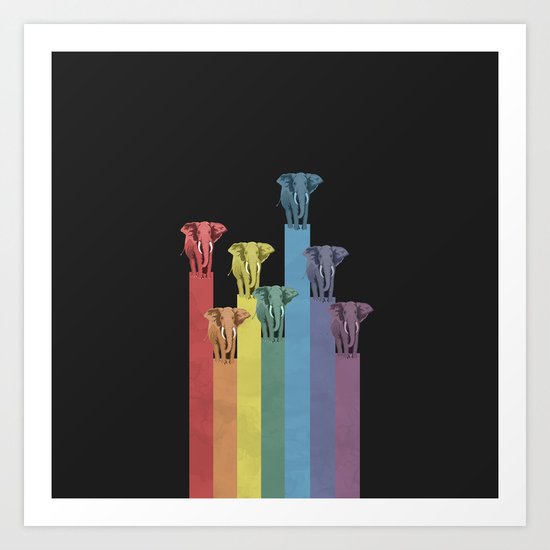 Lightephants Parade Art Print
