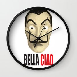 Dalí Mask La Casa de Papel Bella Ciao Wall Clock