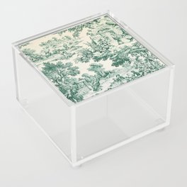 Green Toile de Jouy Acrylic Box