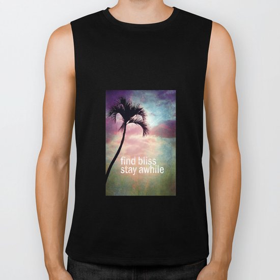 Find bliss stay awhile Biker Tank