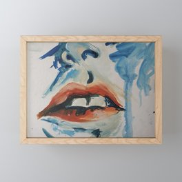 Painted Lips Framed Mini Art Print