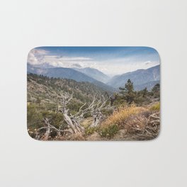 Inspiration Point along Pacific Crest Trail Bath Mat | Outdoors, Pacificcresttrail, Mountains, Wilderness, Wrightwood, Digital, Hills, Forest, Color, View 