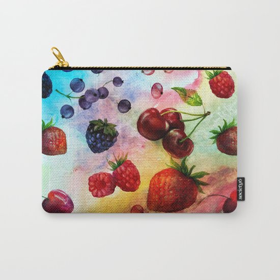 Summer fruits- Fresh strawberry berry pastel pattern Carry-All Pouch
