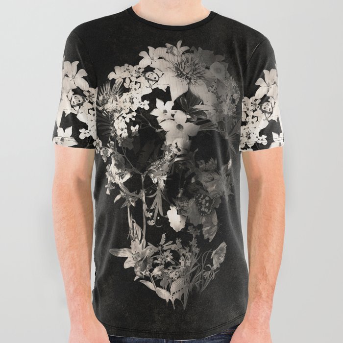 Spring Skull Monochrome All Over Graphic Tee